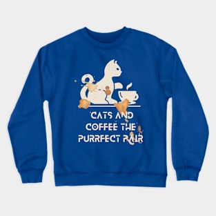 Cat and Coffee Crewneck Sweatshirt